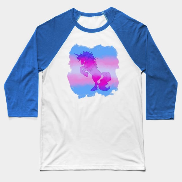 Trans* Unicorn Baseball T-Shirt by Bardic Cat